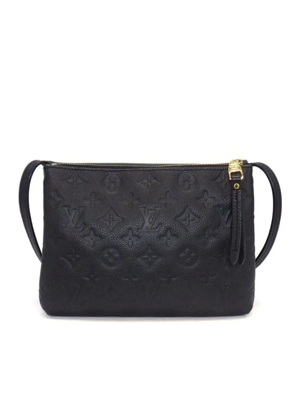 Louis Vuitton Shoulder Bag Black Monogram Empreinte Leather Gold